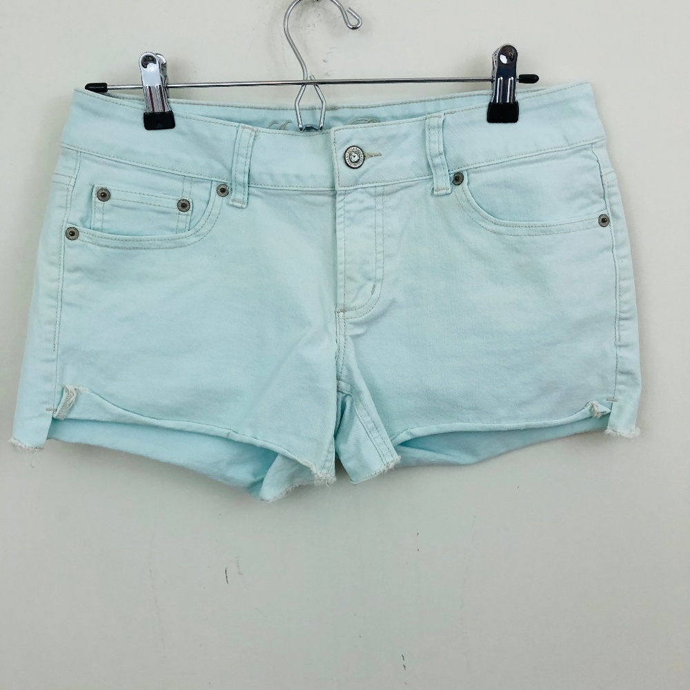 American Eagle Embroidered Denim Shorts 8